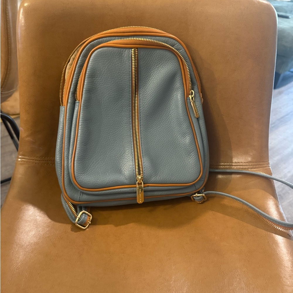 Valentina Cream and Tan Leather Bag